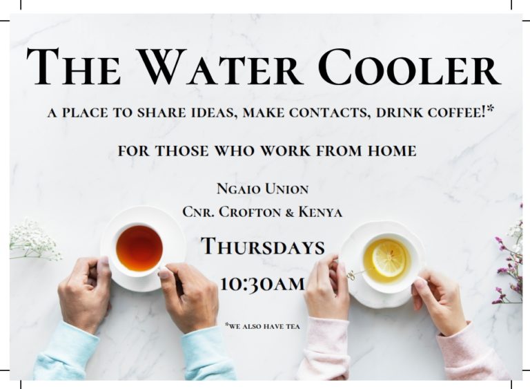Water Cooler meeting place for those who work from home Ngaio